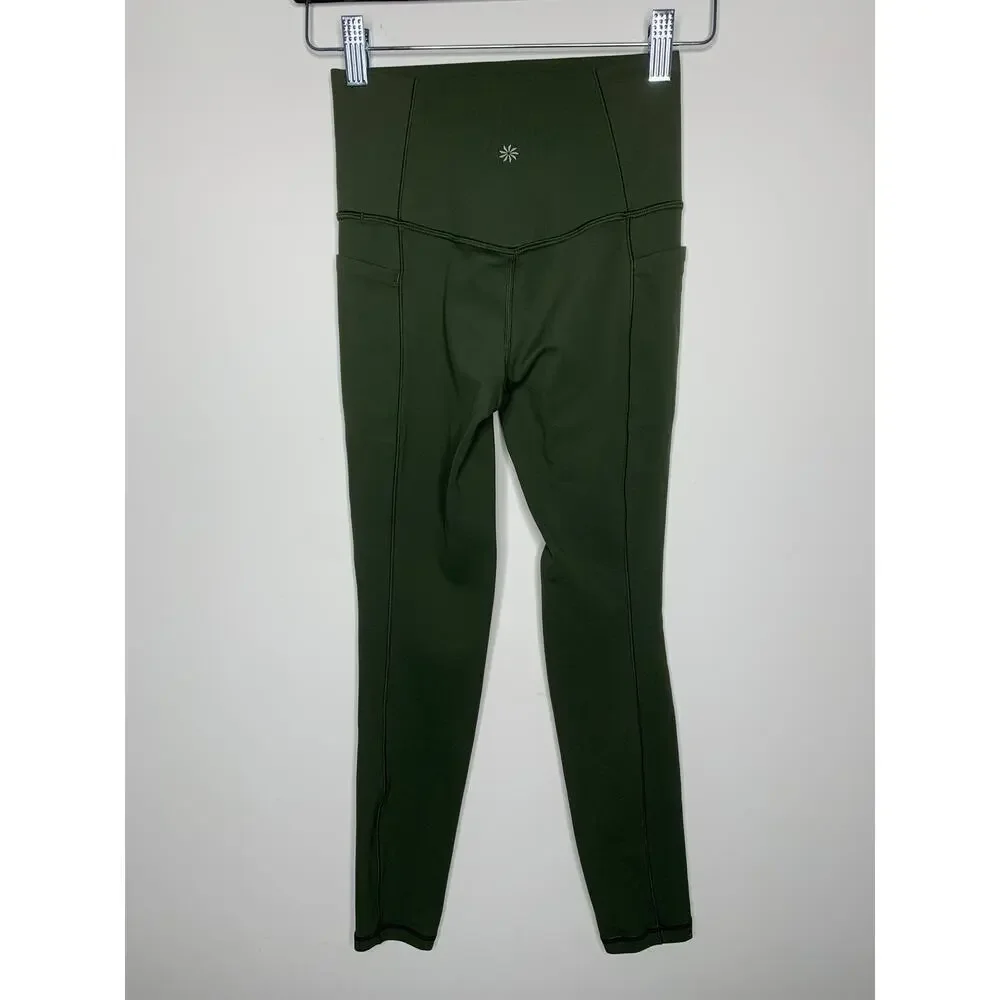 Athleta Salutation Stash High Rise 7/8 Legging in Aspen Olive - Picture 7 of 8